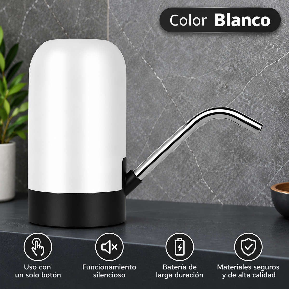 Dispensador automático de agua USB para garrafas