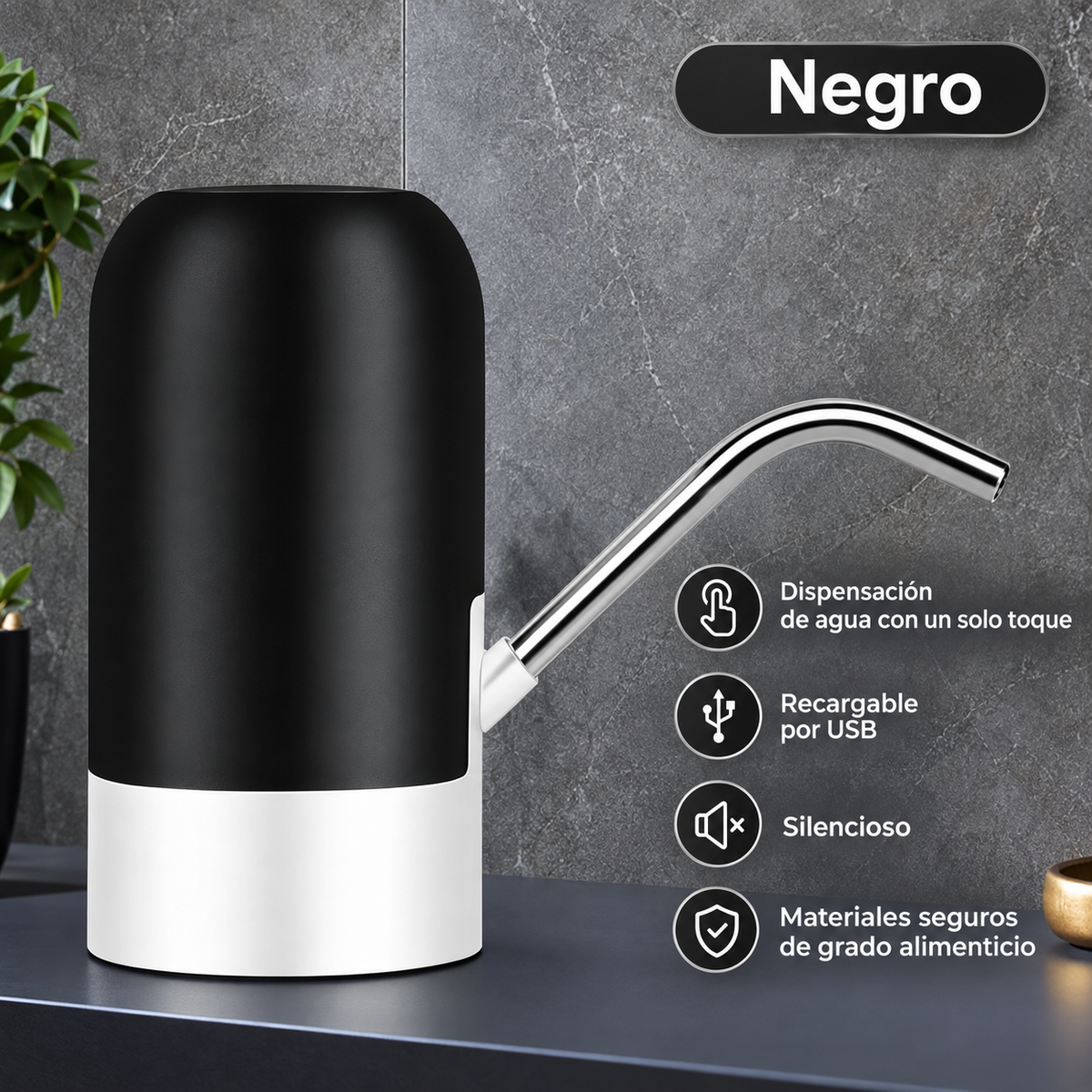 Dispensador automático de agua USB para garrafas